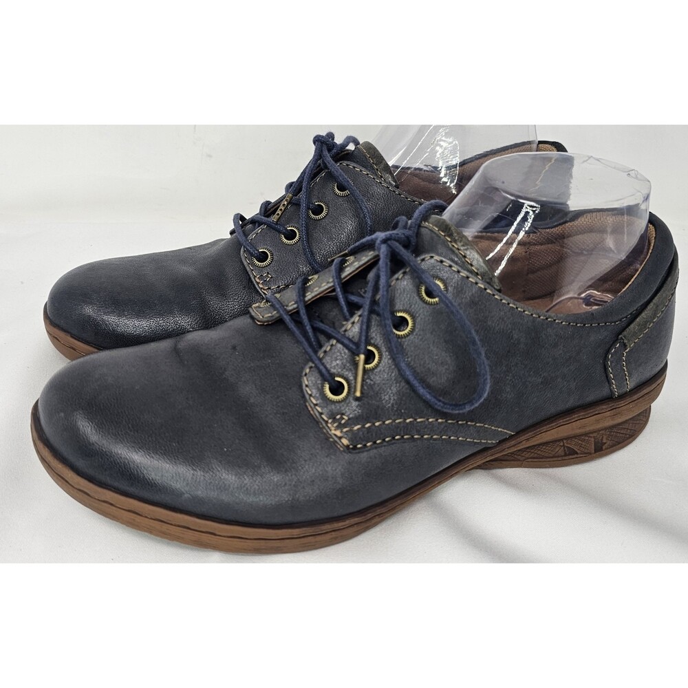 Comfortiva Fielding Oxford Navy Smooth Leather Women's Size 10W - Picture 1 of 11